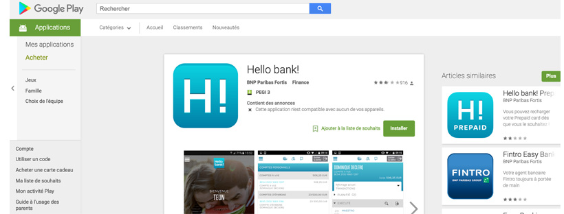 Application mobile Hello Bank decevante